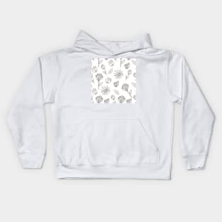 Hand drawn delicate decorative vintage seamless pattern with blossom flowers Kids Hoodie